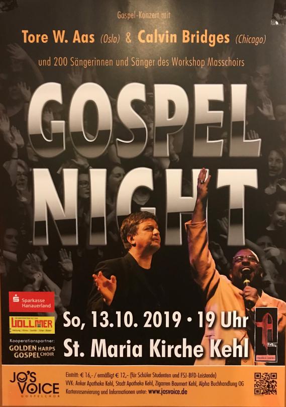 Plakat Gospel Night Oktober 2019 Kehl